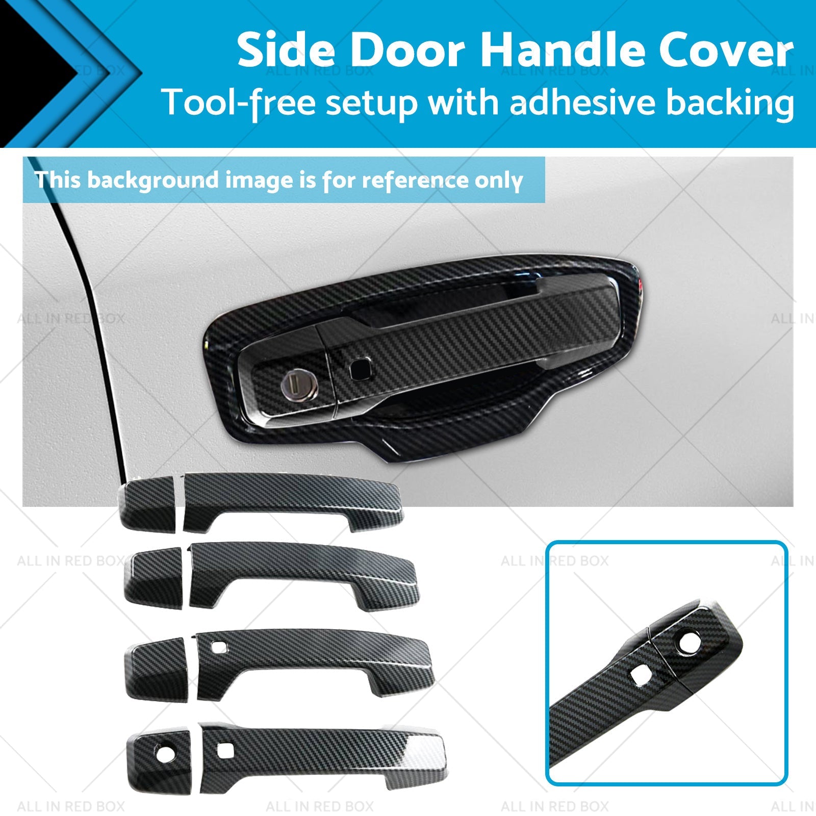 Side Door Handle Covers Suitable For Mitsubishi Triton L200 23-25 Carbon Fiber-0