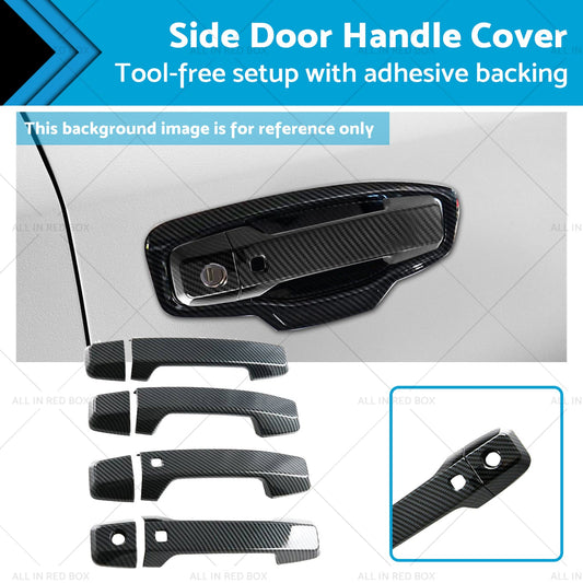 Side Door Handle Covers Suitable For Mitsubishi Triton L200 23-25 Carbon Fiber-0