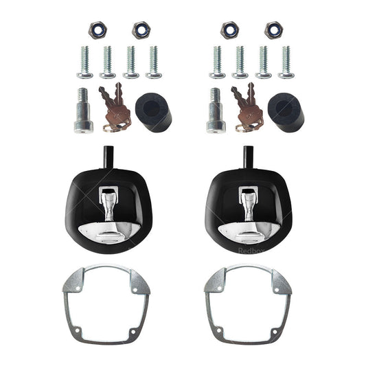 2pcs Whale Tail Lock or Compression Lock Black w or  Chrome Handle Trailer Ute Toolbox-1