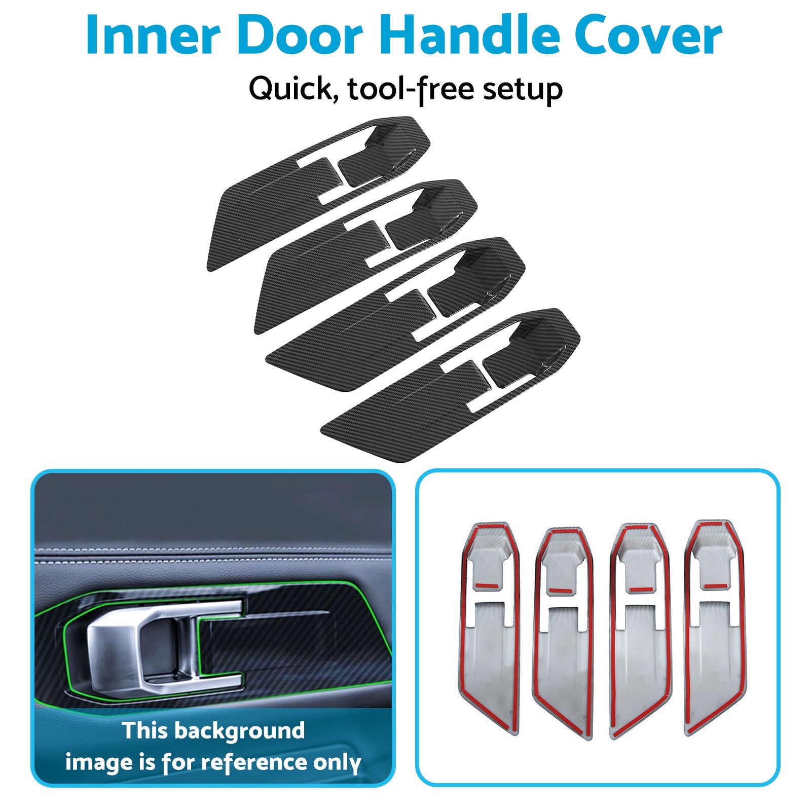 Carbon Fiber Inner Door Handle Cover Suitable For Mitsubishi Triton L200 23-25-3