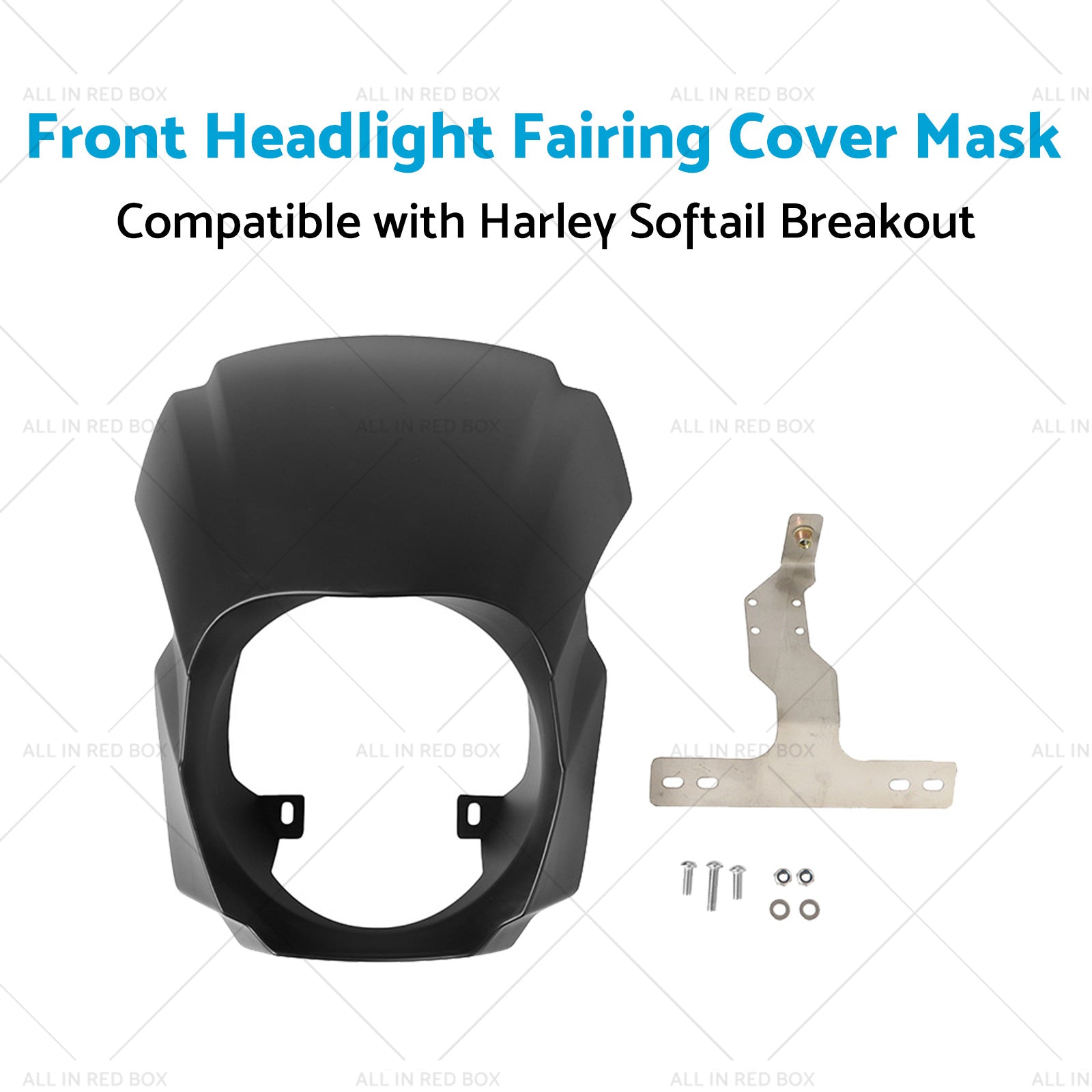 1x Front Headlight Fairing Cover Mask Suitable for Harley Softail Breakout 18-23-3