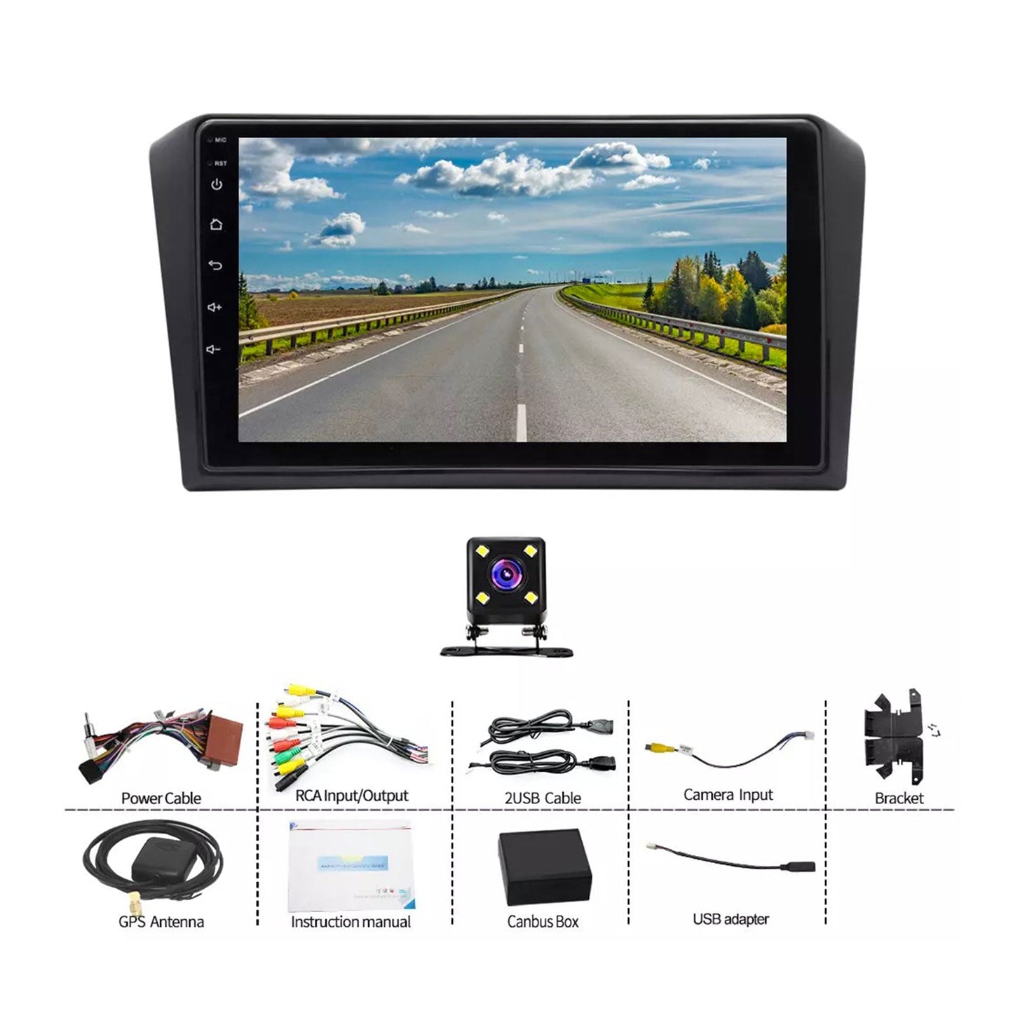 Car Head Unit GPS Camera Android 13 Apple CarPlay Suitable for Mazda 3 2004-2009-2
