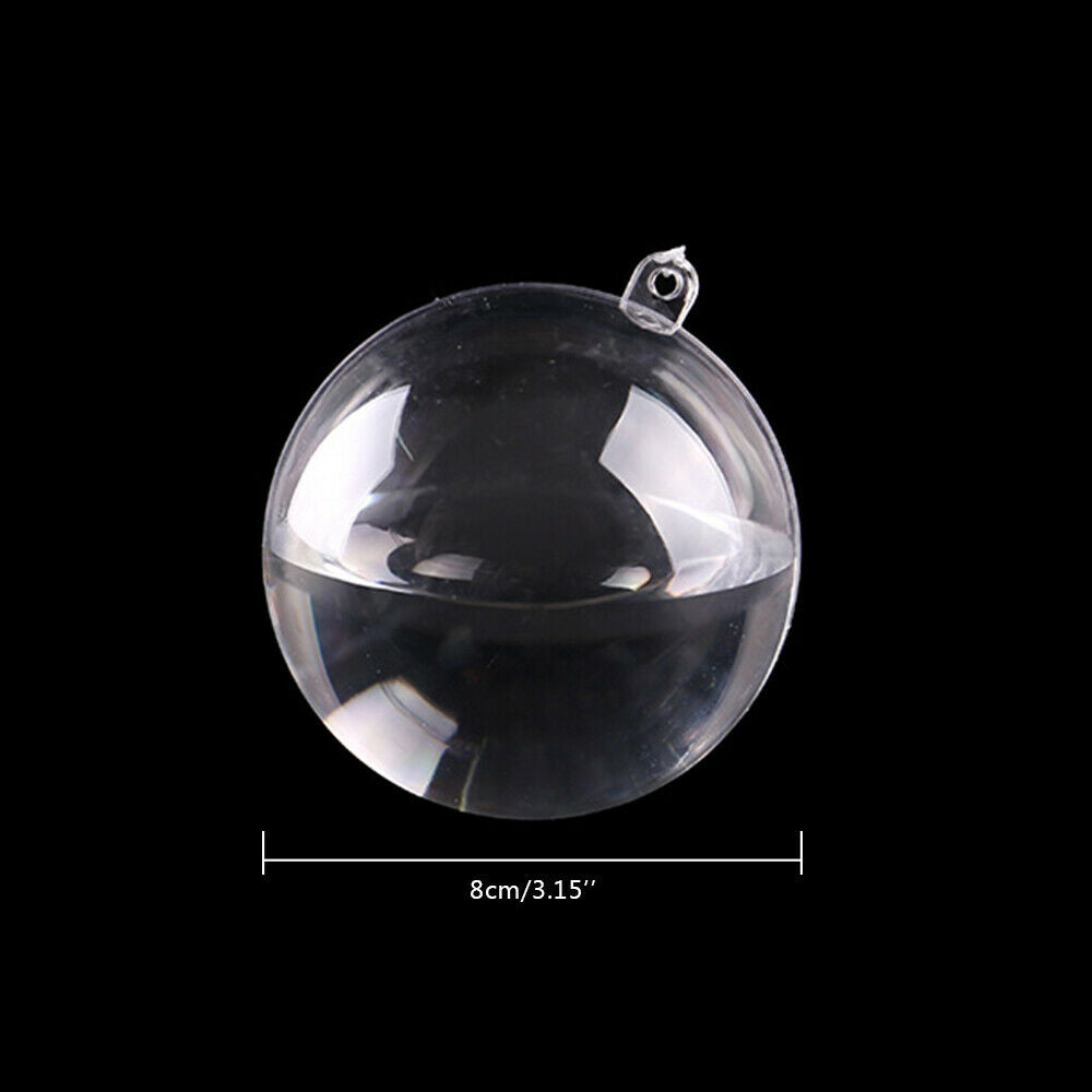 10pcs 8cm & 10cm Christmas Balls Xmas Tree Ornament Decorations Plastic Bubbles-4