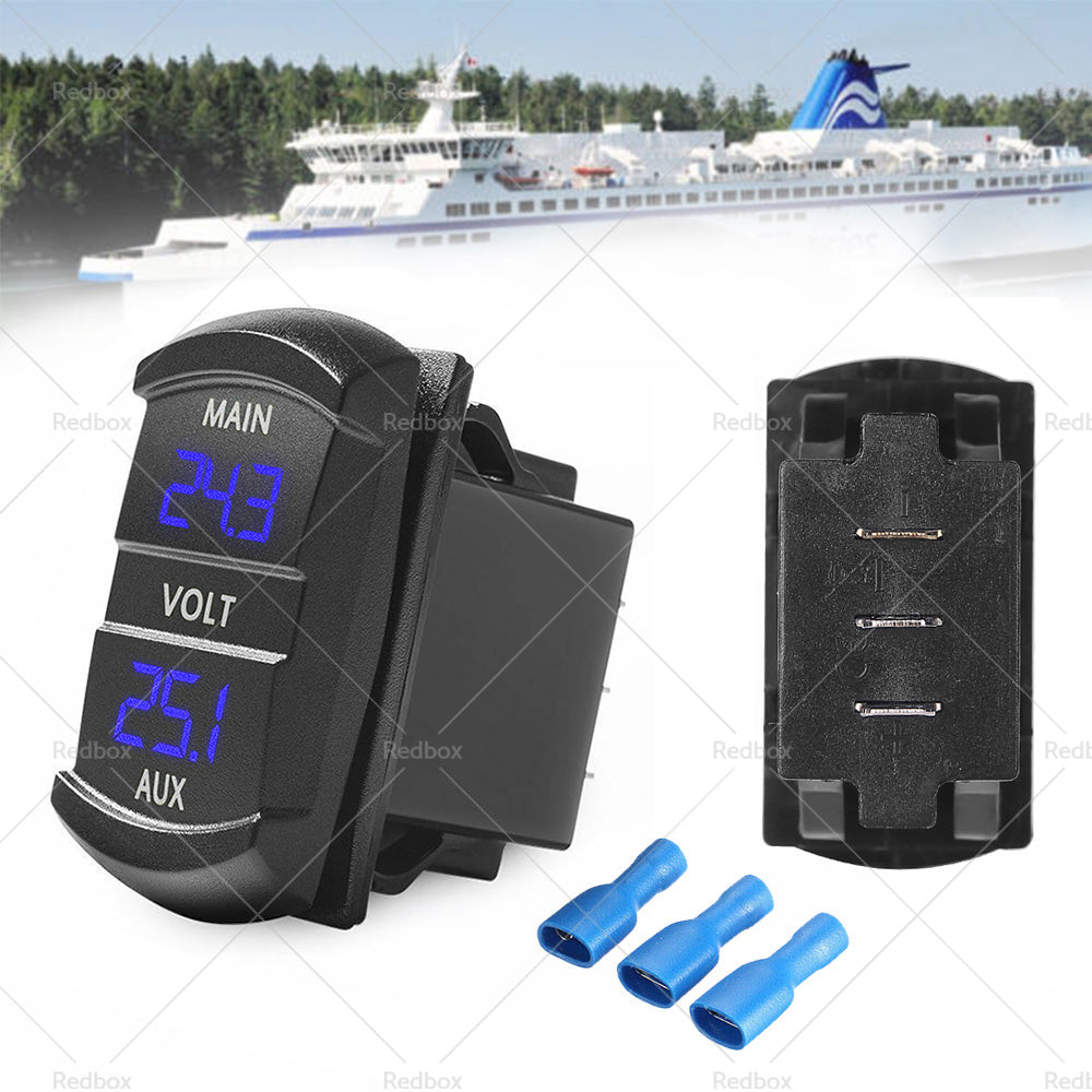 12V-24V Dual Voltmeter Battery Monitor LED Digital Car Boat Voltage Marine Gauge-3