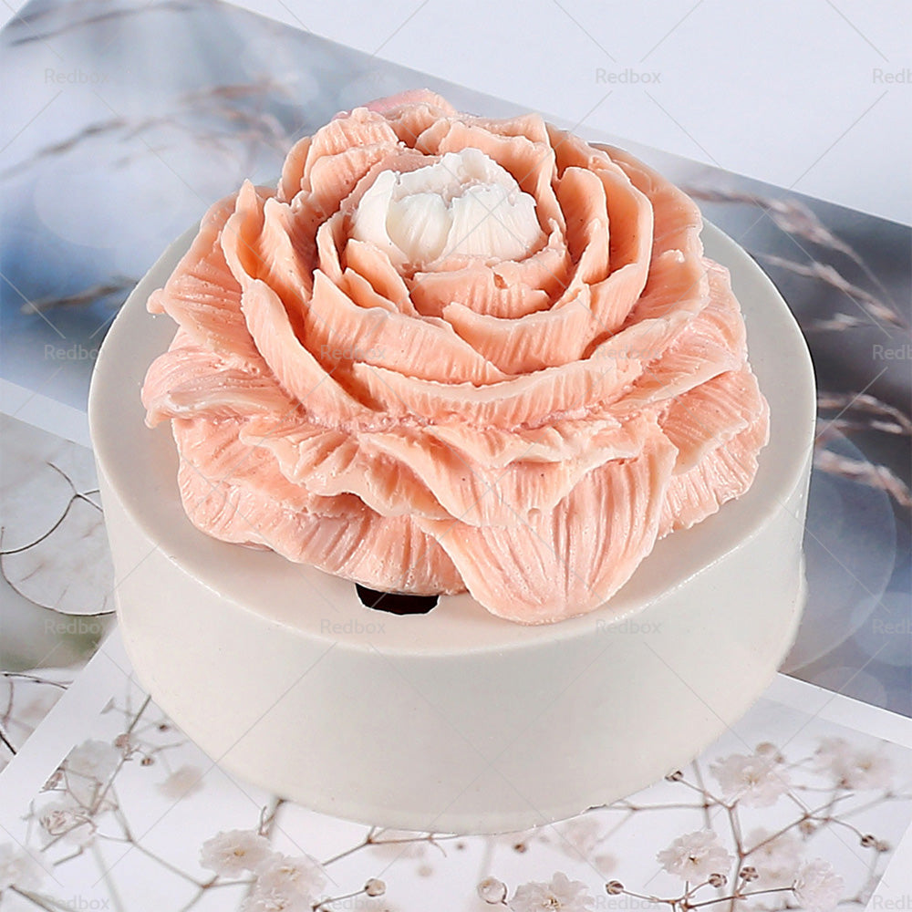 Silicone Peony Aromatherapy Soap Wax Candle MOLD Making Resin Mould DIY Craft-4