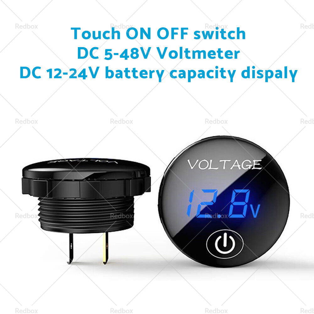 Car Panel Voltmeter 2PCS Volt Gauge Voltage Meter 12V-24V LED Digital Display DC-3