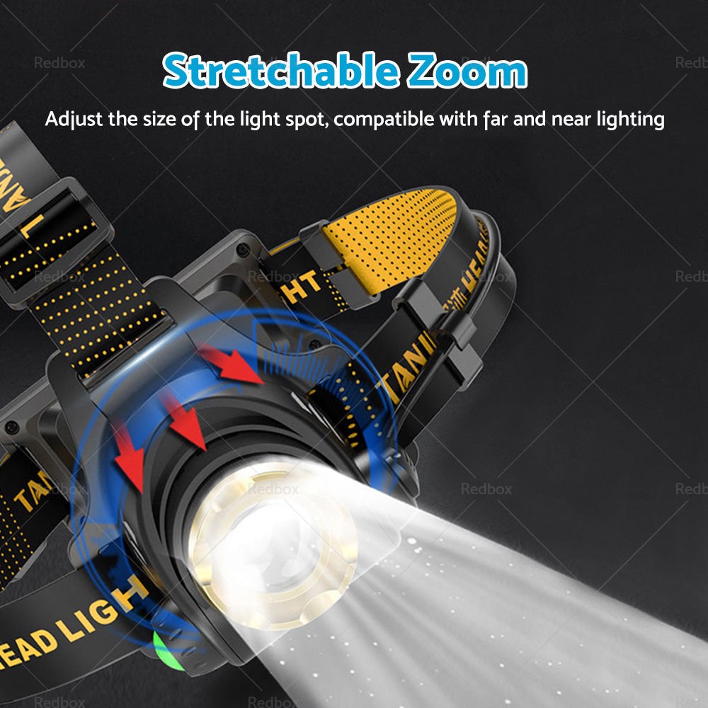 12000000lm USB Rechargeable Headlight Head Torch Lamp Flashlight LED Headlamp-2