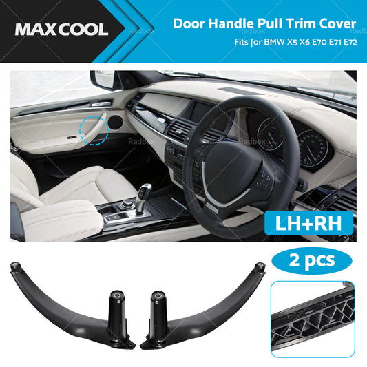 LHRH Front or Rear Door Handle Pull Trim Cover Black For BMW X5 E70 X6 E71 E72-0