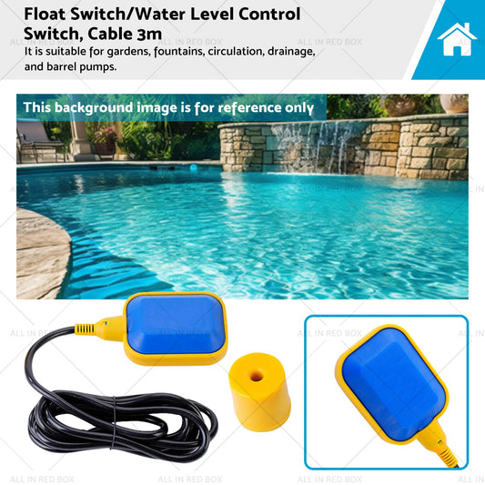 Float Switch or Water Level Control Switch, Cable 3m-0