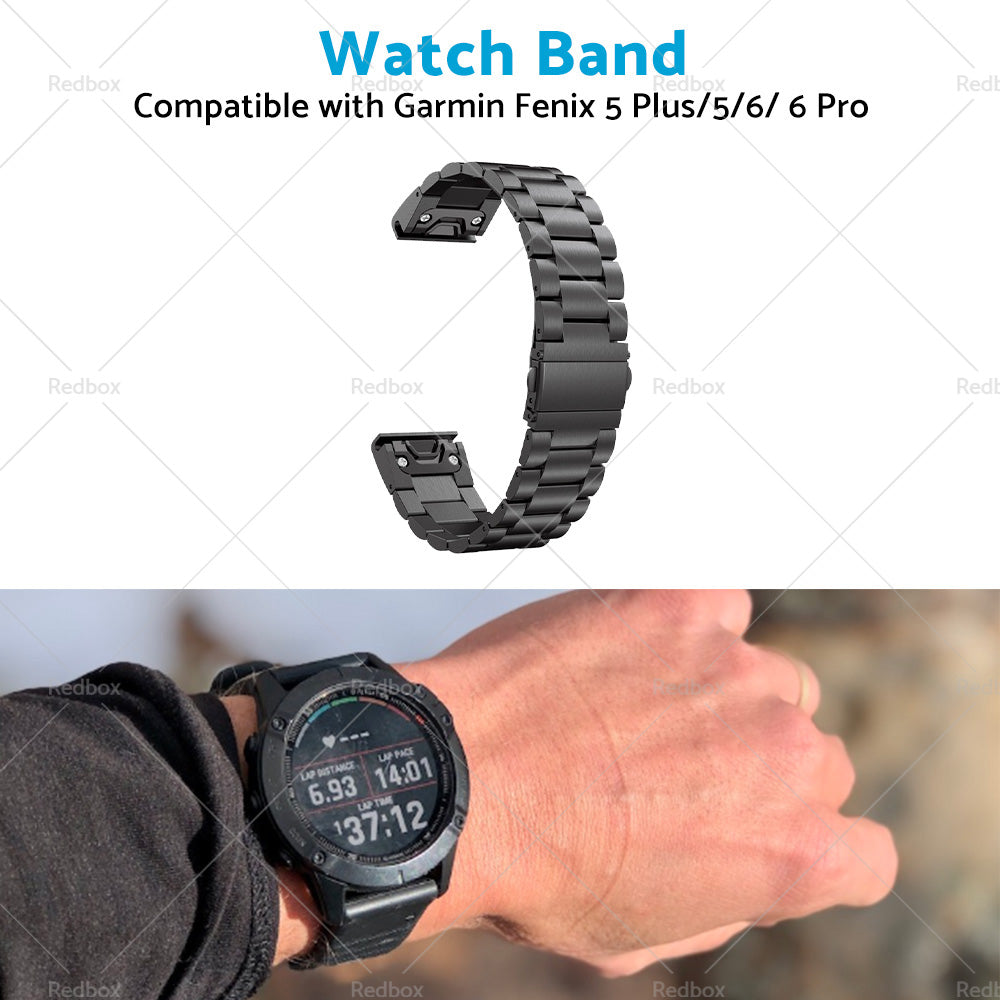 Stainless Steel Strap Quick Fit Watch Band Suitable For Garmin Fenix 5 6 22mm-2