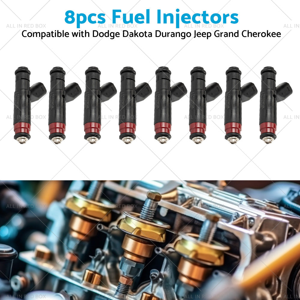 8PCS Fuel Injector 53032145AA Suitable For Dodge Ram Jeep Grand Cherokee 01-03-3