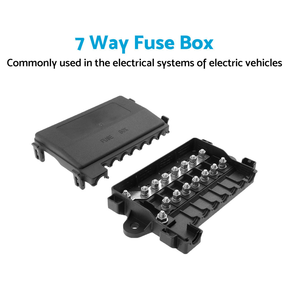 7 Way Multi Fuse Block Box Holder  9PCS 12-32V FUSES INCLUDED Car Auto-4