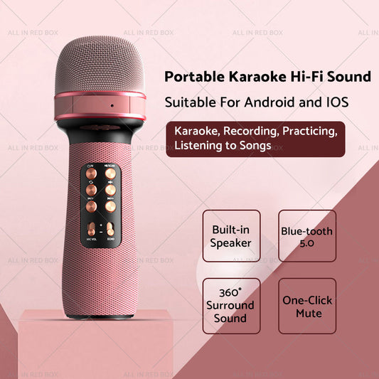 Wireless Blue-tooth Portable Karaoke Microphone Speaker Mic USB Speaker Portable-1