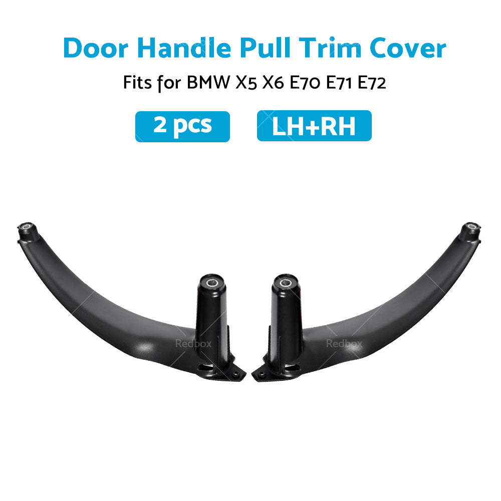 LHRH Front or Rear Door Handle Pull Trim Cover Black For BMW X5 E70 X6 E71 E72-3