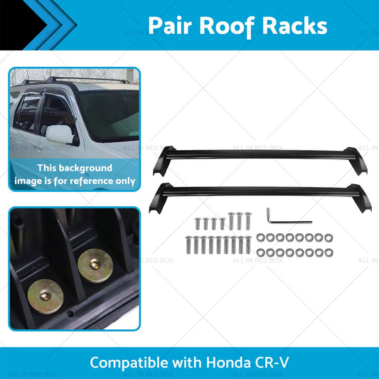 Pair Suitable For Honda CRV 2002-2006 Cross Bar Roof Rack Black-1
