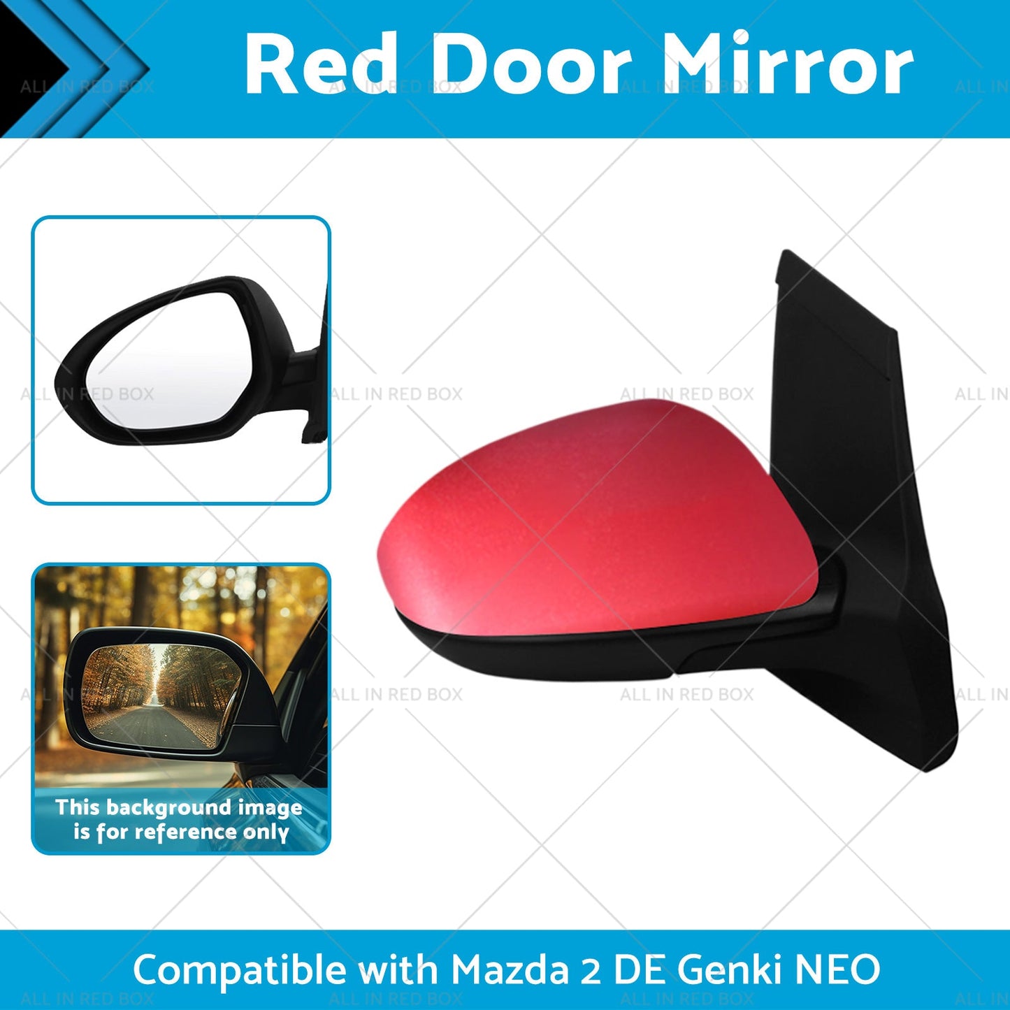 Left Side Red Door Mirror Suitable for Mazda 2 DE NEO MAXX Genki 2007-2014-1