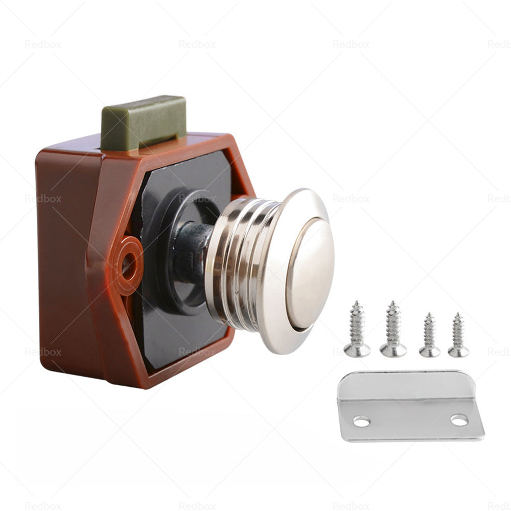 5x Push Button Latch Knob Catch Lock For Drawer Cupboard Door Caravan Cabinet-3