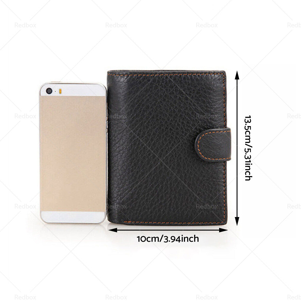 RFID Blocking Leather Wallet Slim Mens Purse Trifold Credit Card Holder-2