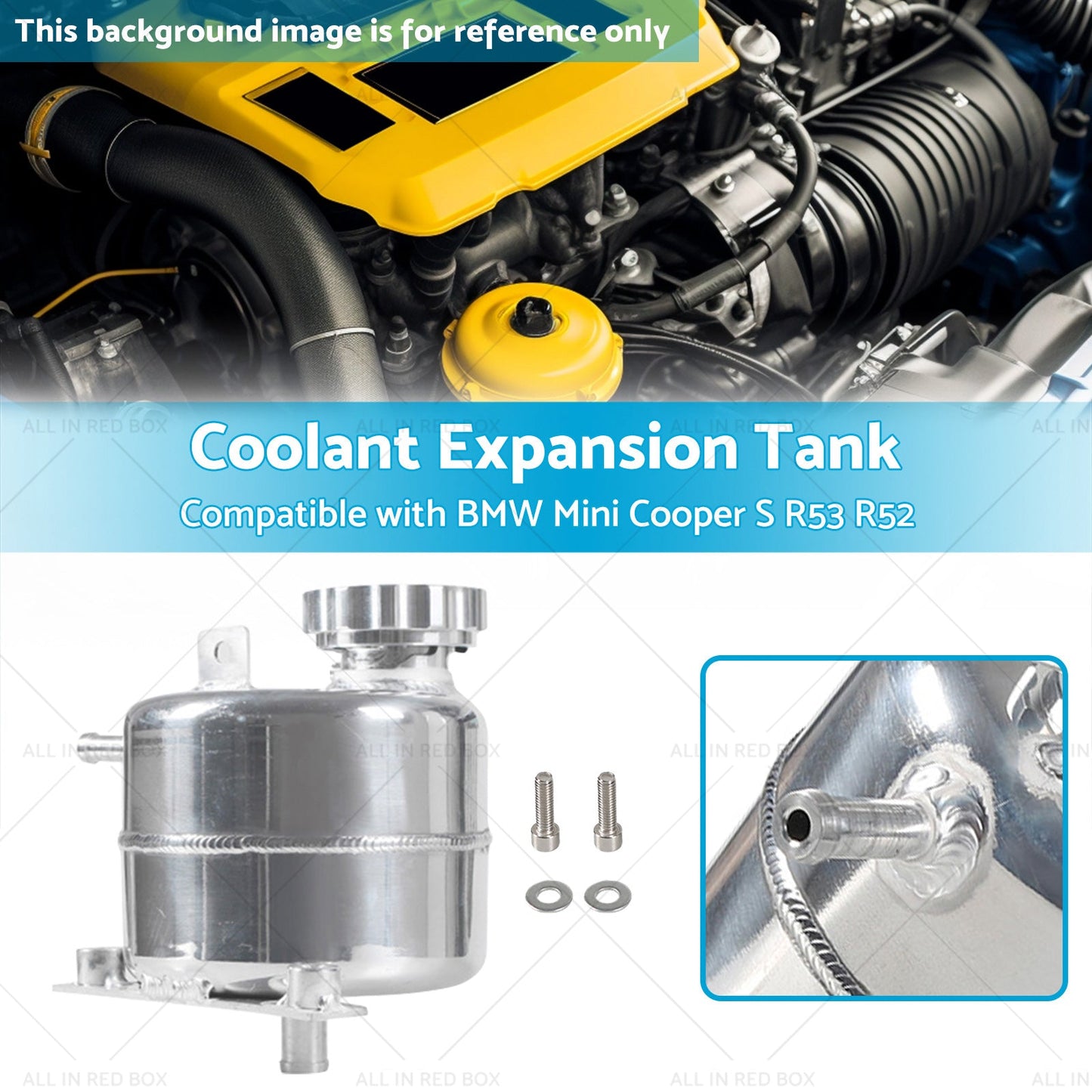 Coolant Expansion Tank Suitable For BMW Mini Cooper S R53 2002-2006 Silver-2