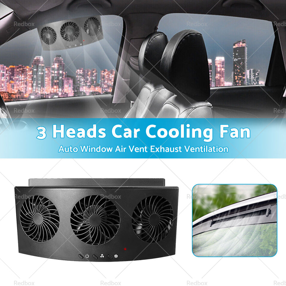 Car Exhaust Window Fan Cooler Air Vent Cooling Fans Ventilator 3Heads Adjustable-2