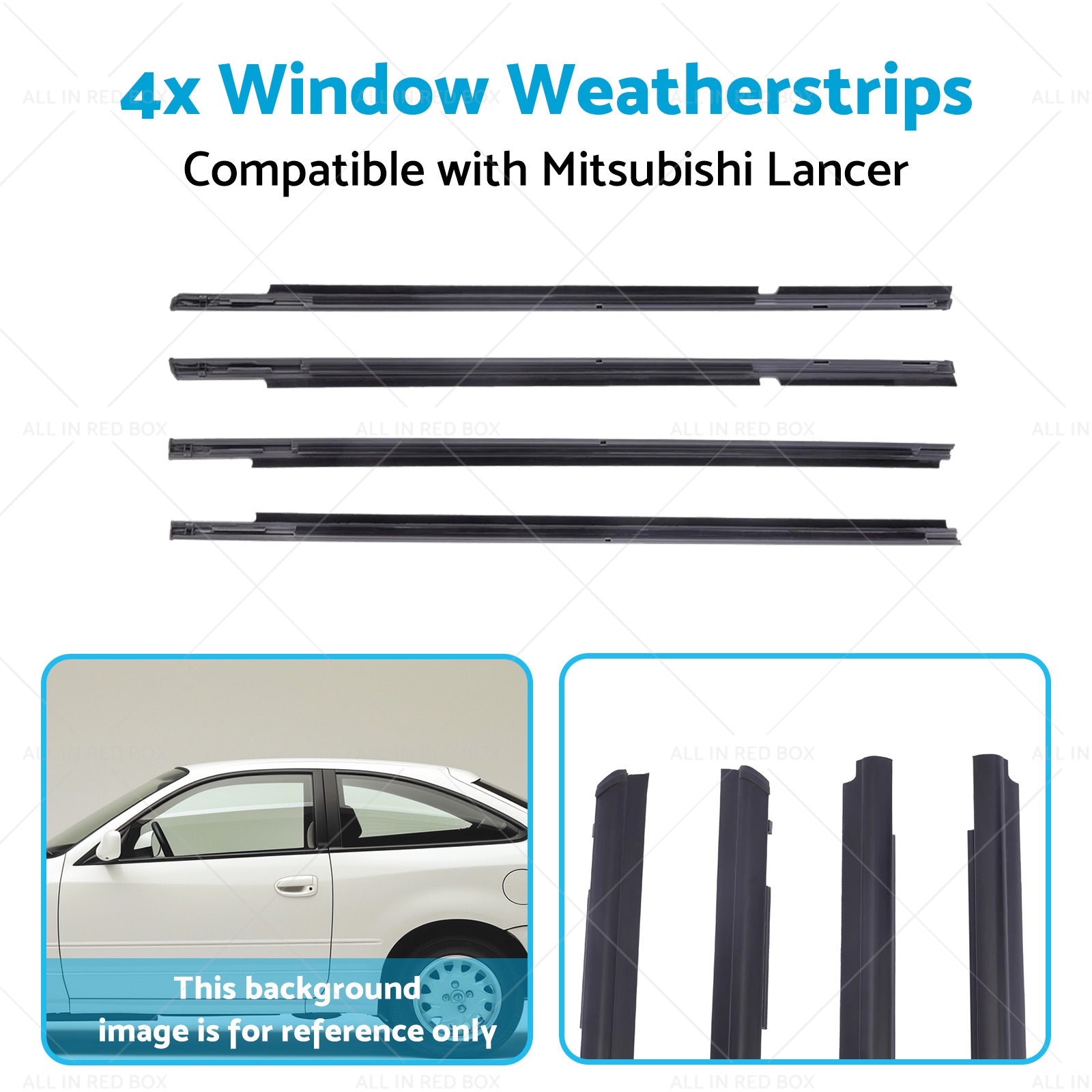 4x Window Weatherstrips Trim Belt Set Suitable for Mitsubishi Lancer 08-17-3