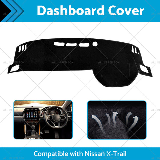 Black Non-Slip Dash Mat Suitable For Nissan X-Trail T33 Qashqai Dashboard Cover-1