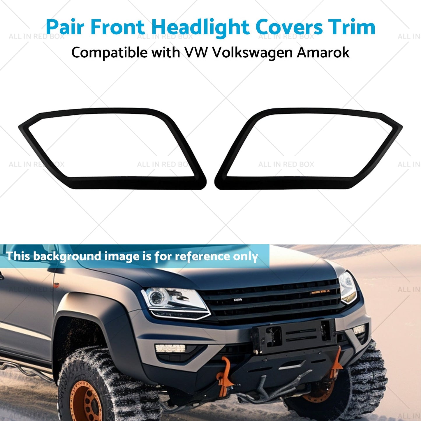 Pair Front Headlight Covers Trim Suitable for VW Volkswagen Amarok 09-22-4