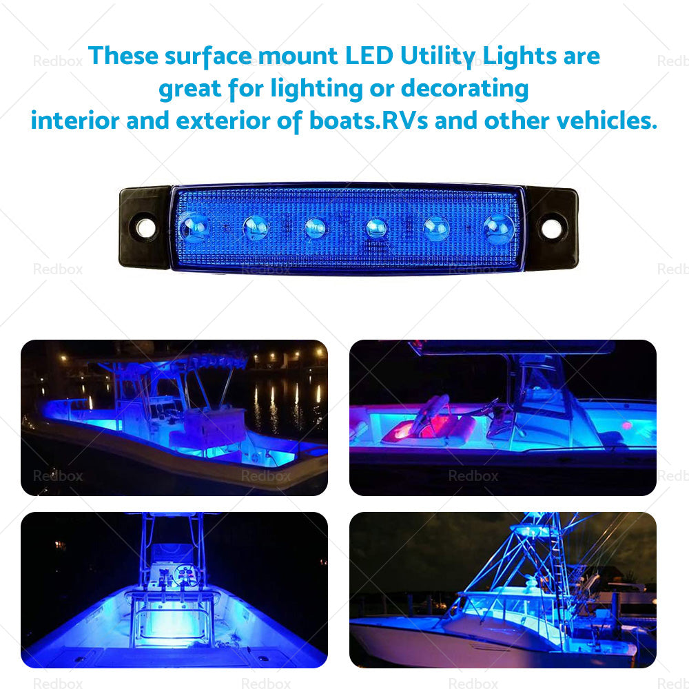 12x For Marine Boat LED Deck Courtesy Lights Waterproof Stern Transom Light 12V-4