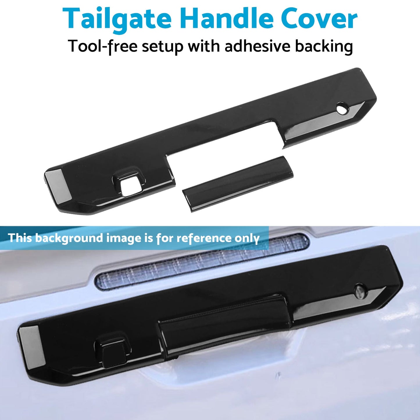 Glossy Black Rear Tail Gate Tailgate Handle Cover Suitable For Triton L200 23-25-3
