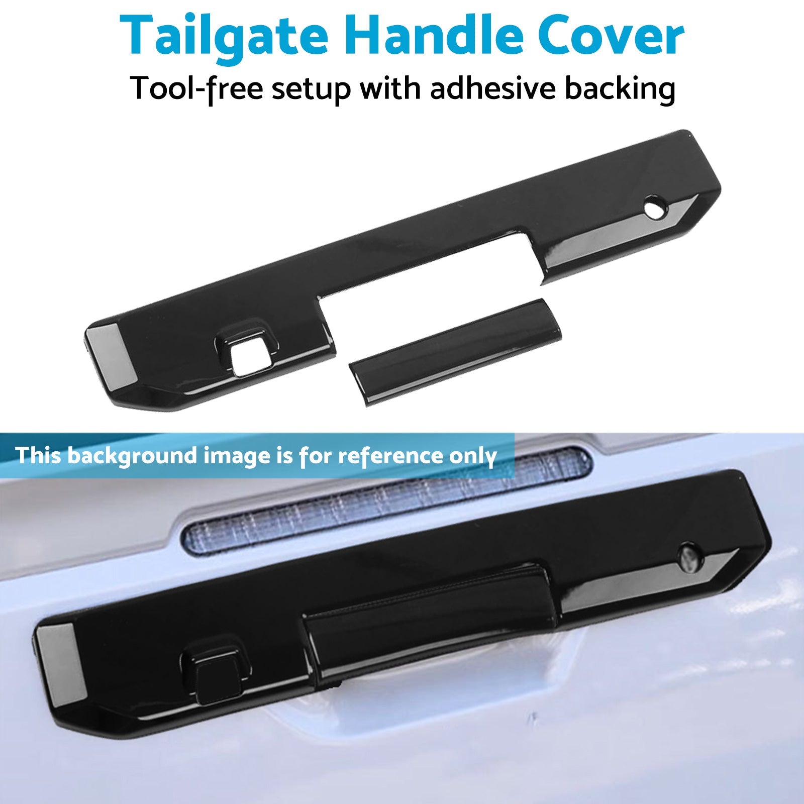 Glossy Black Rear Tail Gate Tailgate Handle Cover Suitable For Triton L200 23-25-3