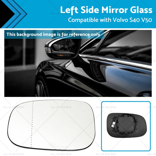 Left Side Mirror Glass Suitable for Volvo S40 M V50 T5 04-12 Large Blinker Type?-0