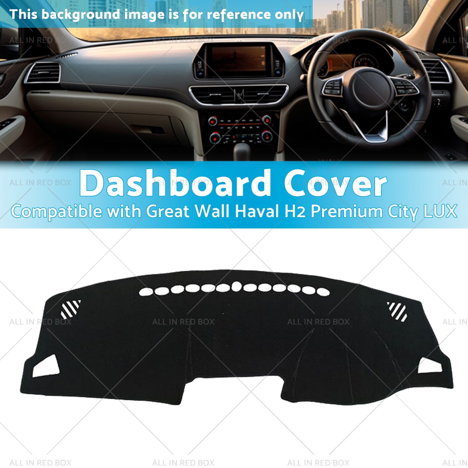 Black Non-Slip Dash Mat Suitable For Haval H2 Premium City LUX 2015-2020 2WD-2