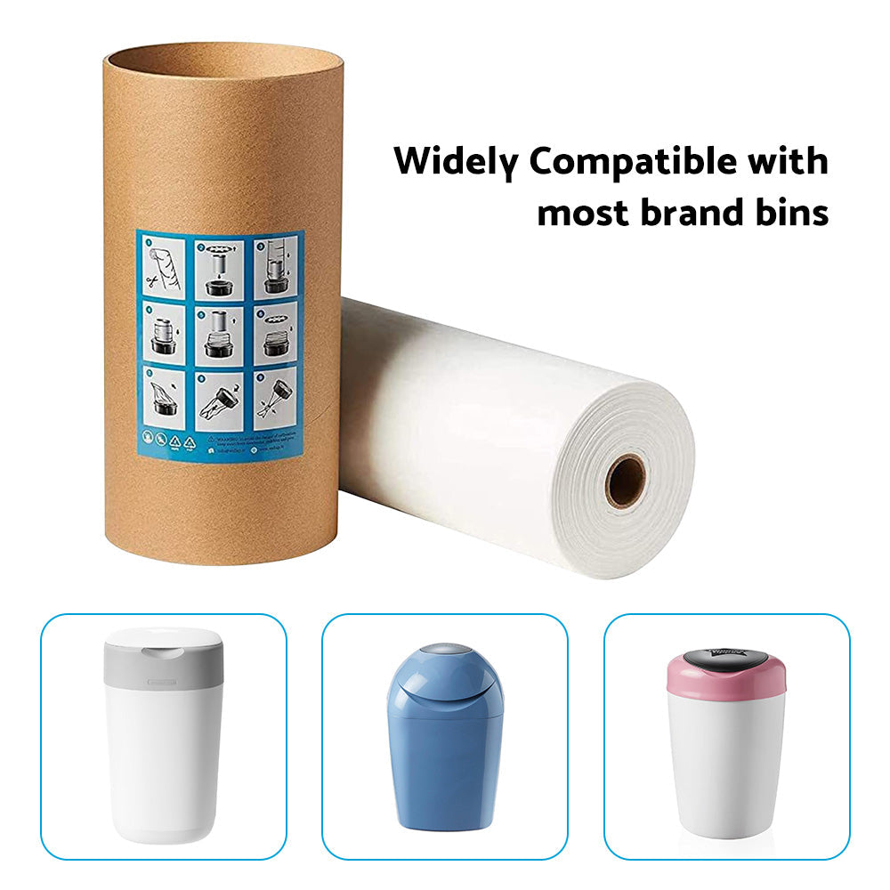 100/200/400m Nappy Bin Refill Kit Compatible With Tommee Tippee Sangenic Refills-3