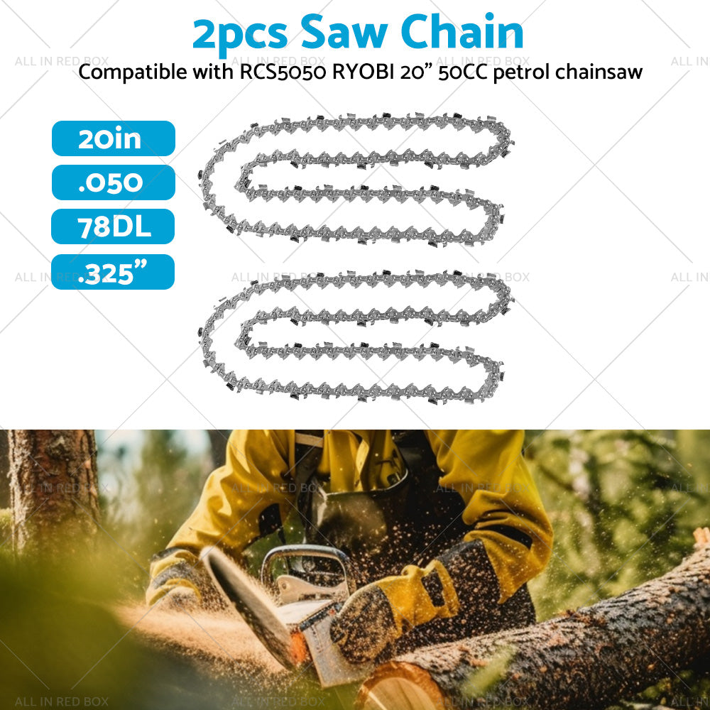 Chainsaw Chain 325 050 78DL Suitable for RCS5050 RYOBI 20inch 50CC Petrol Chainsaw-2