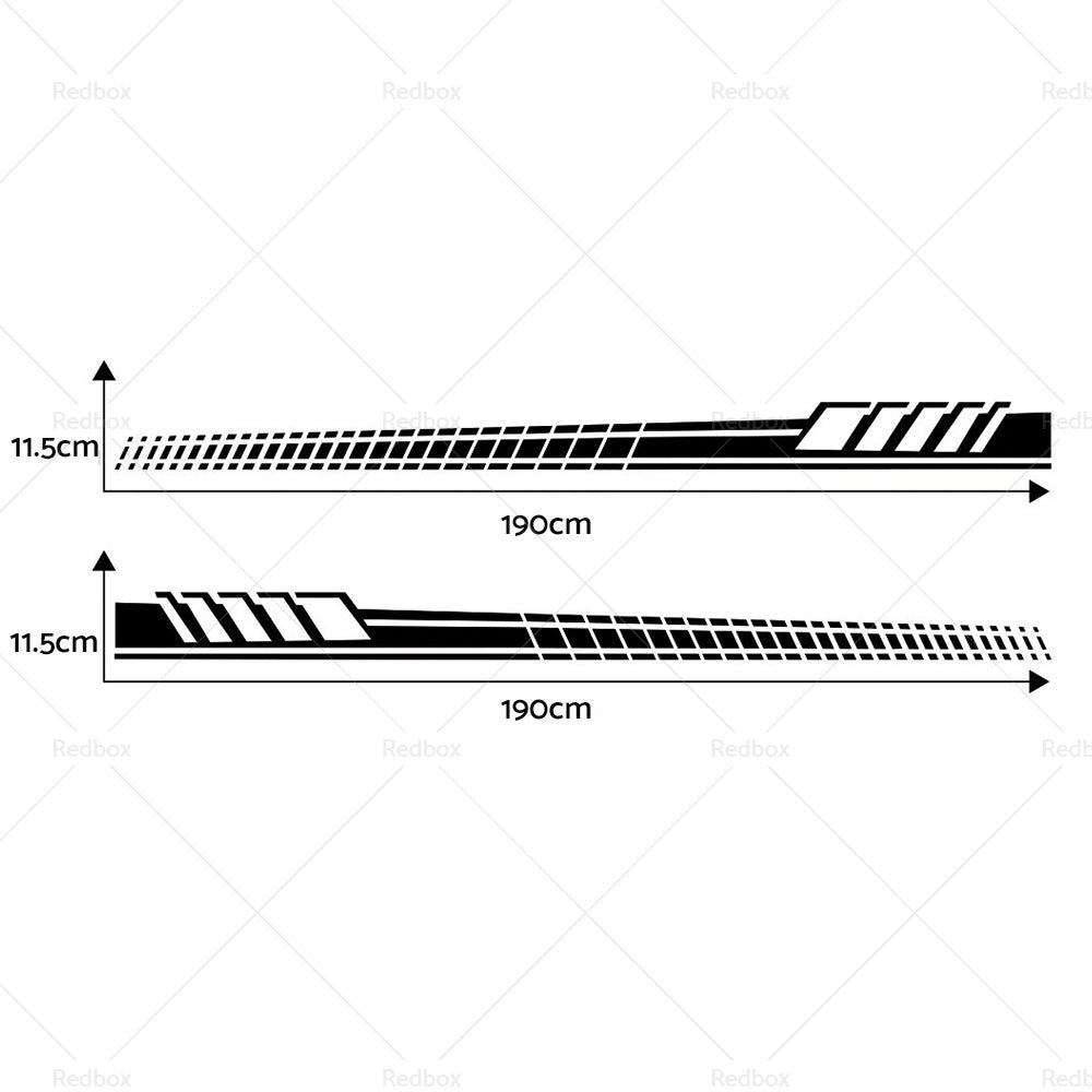 2pcs set Car Body Stickers Long Stripe Side Skirt Decoration Decals-3