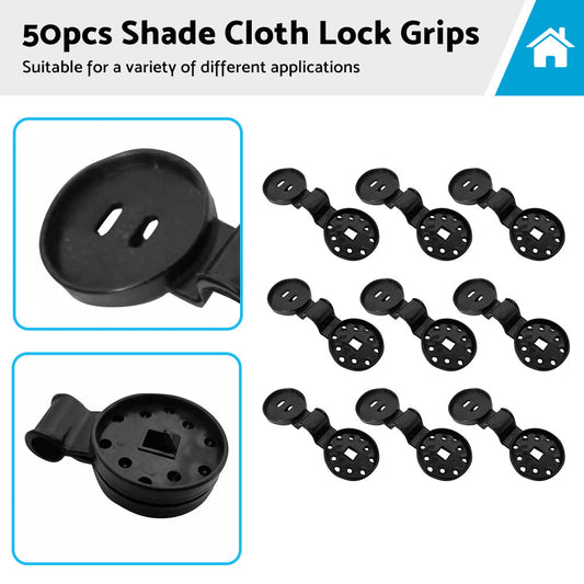 50PCS Shade Cloth Heavy Duty Lock Grip Reusable Windproof Awning Clamp Grip-0
