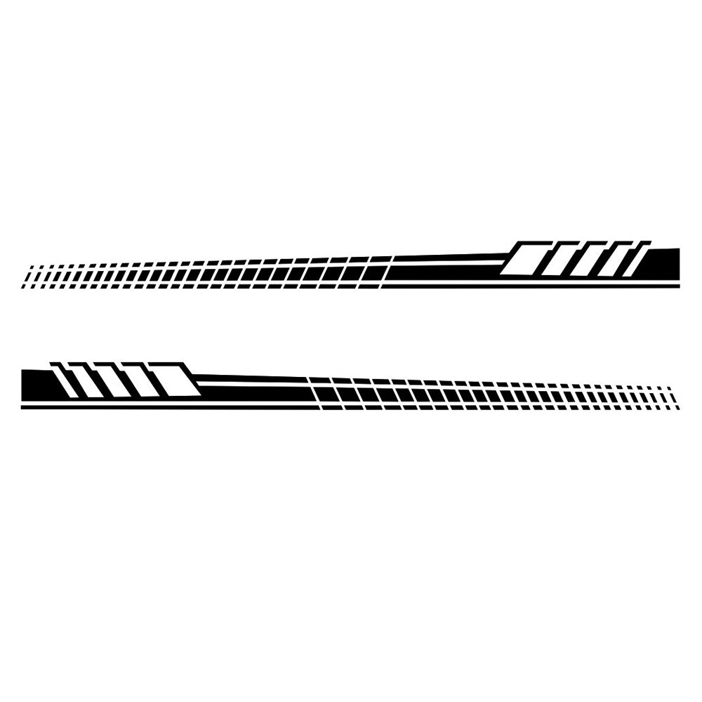 2x Car Body Stickers Long Stripe Side Skirt Decoration Decals Set-0