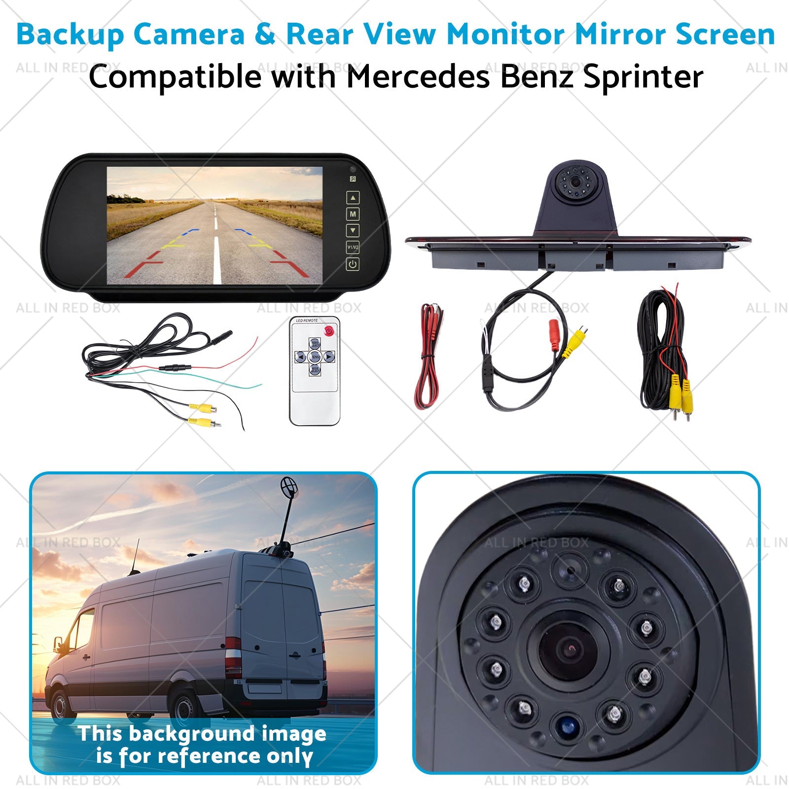 Brake Light Backup Camera W or  7''Monitor Suitable for 07-19 Sprinter or VW Crafter-3