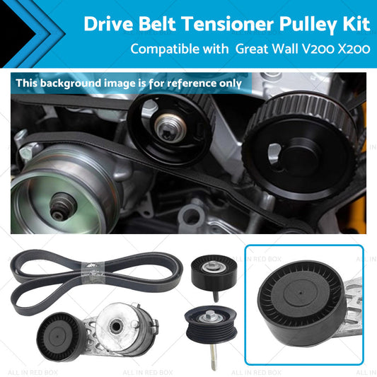 Drive Belt Tensioner Pulley Kit Suitable for Great Wall V200 X200 2. 0L Diesel-0