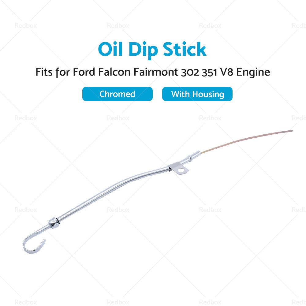 Chrome Engine Oil Dip Stick  Housing Fits for Ford Falcon Fairmont 302 351 V8-3