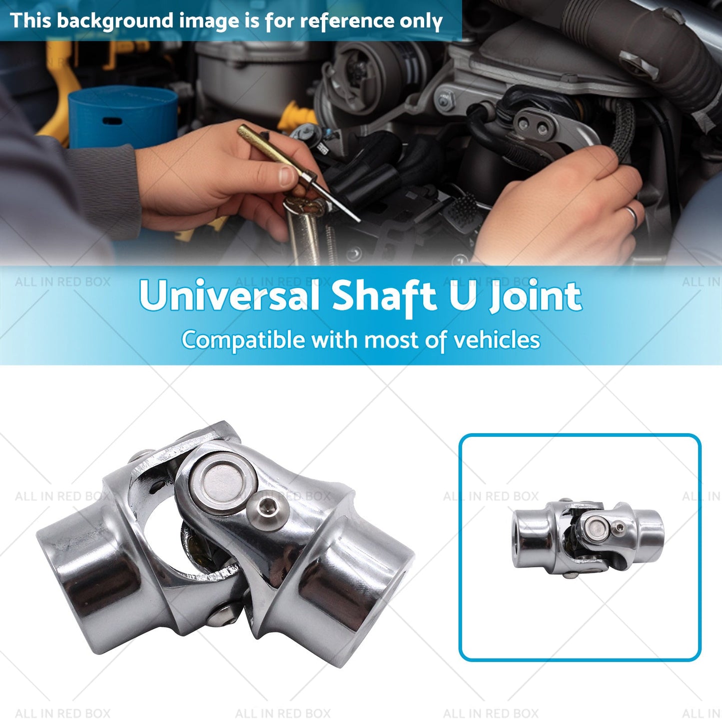3 or 4 inch  Round x 3 or 4 inch  Round Stainless Steel Universal Single Steering Shaft U Joint-2