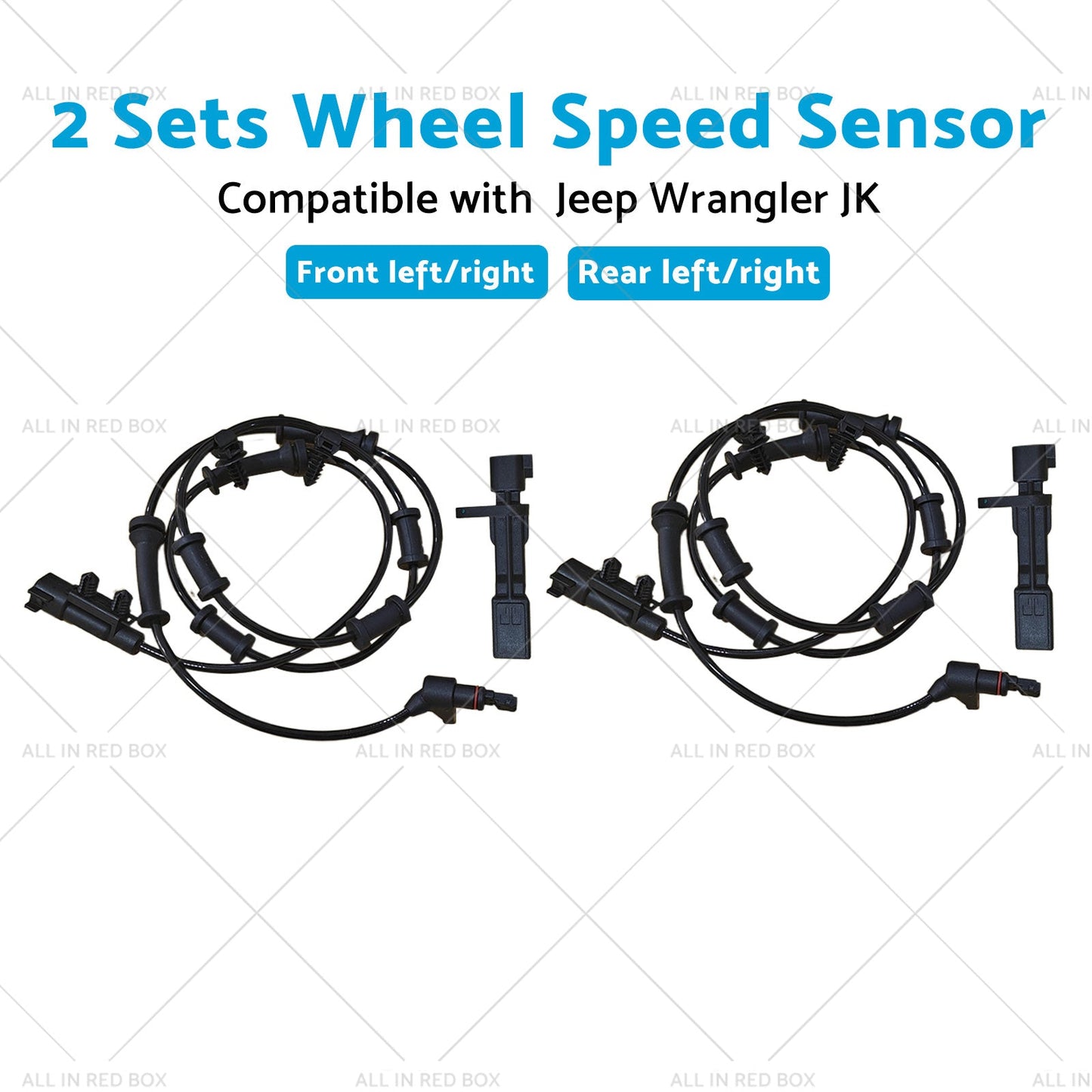 2SET Front Rear LH or RH ABS Wheel Speed Sensor Suitable for Jeep Wrangler JK 07-17-4