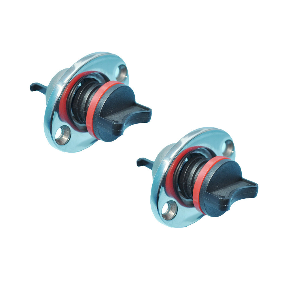2x Boat Bungs Chrome Base with plastic Bung Coarse Thread Transom Bung Complete-1