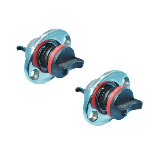 2x Boat Bungs Chrome Base with plastic Bung Coarse Thread Transom Bung Complete-1