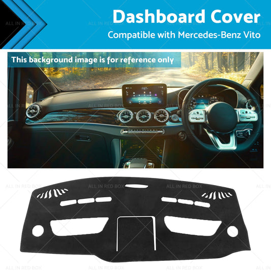 Dashboard Cover Suitable for Mercedes Vito Chassis  447 7 or 2014-On Black Dash Mat-0