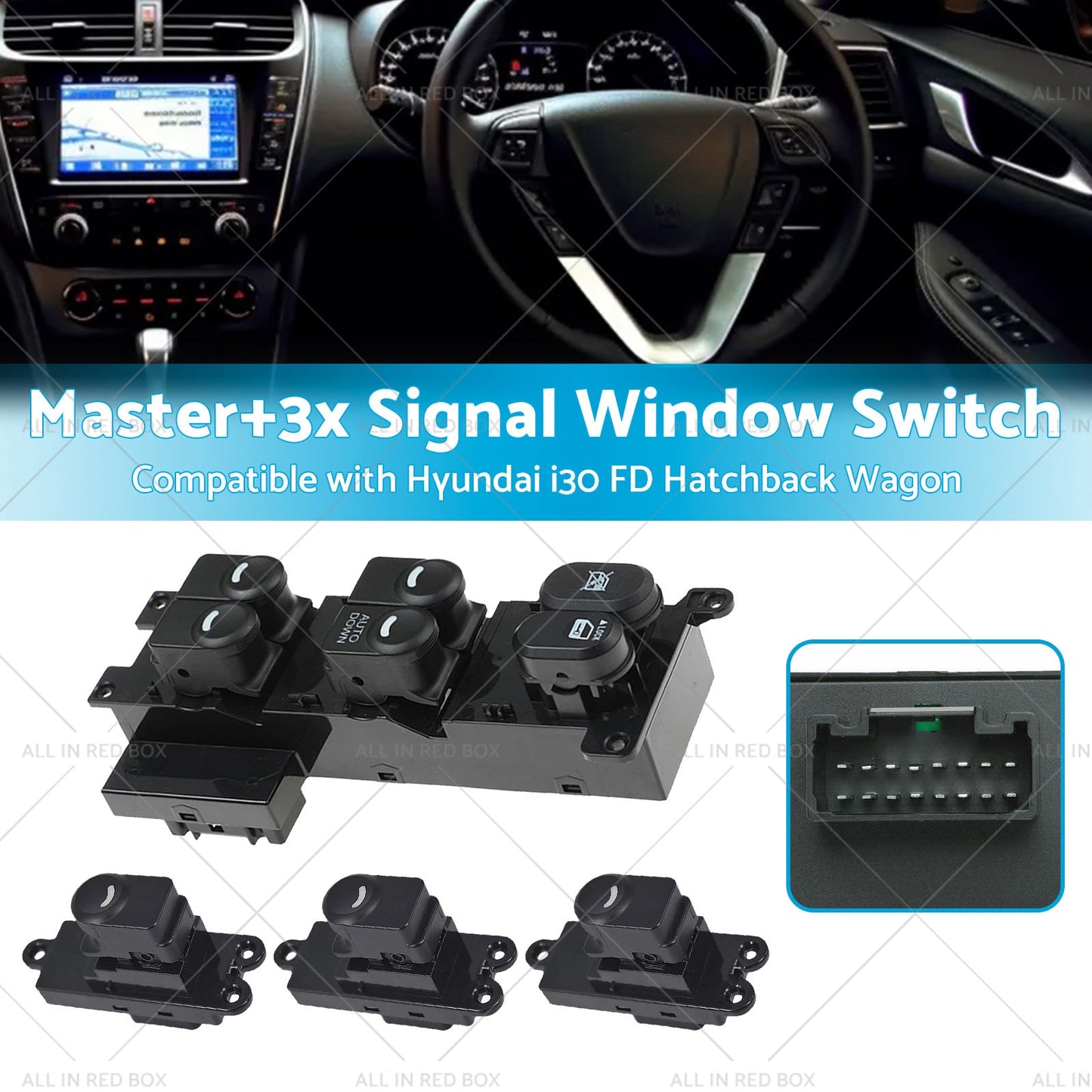 Master3x Signal Window Switch Suitable For Hyundai I30 FD Hatchback Wagon 07-12-2