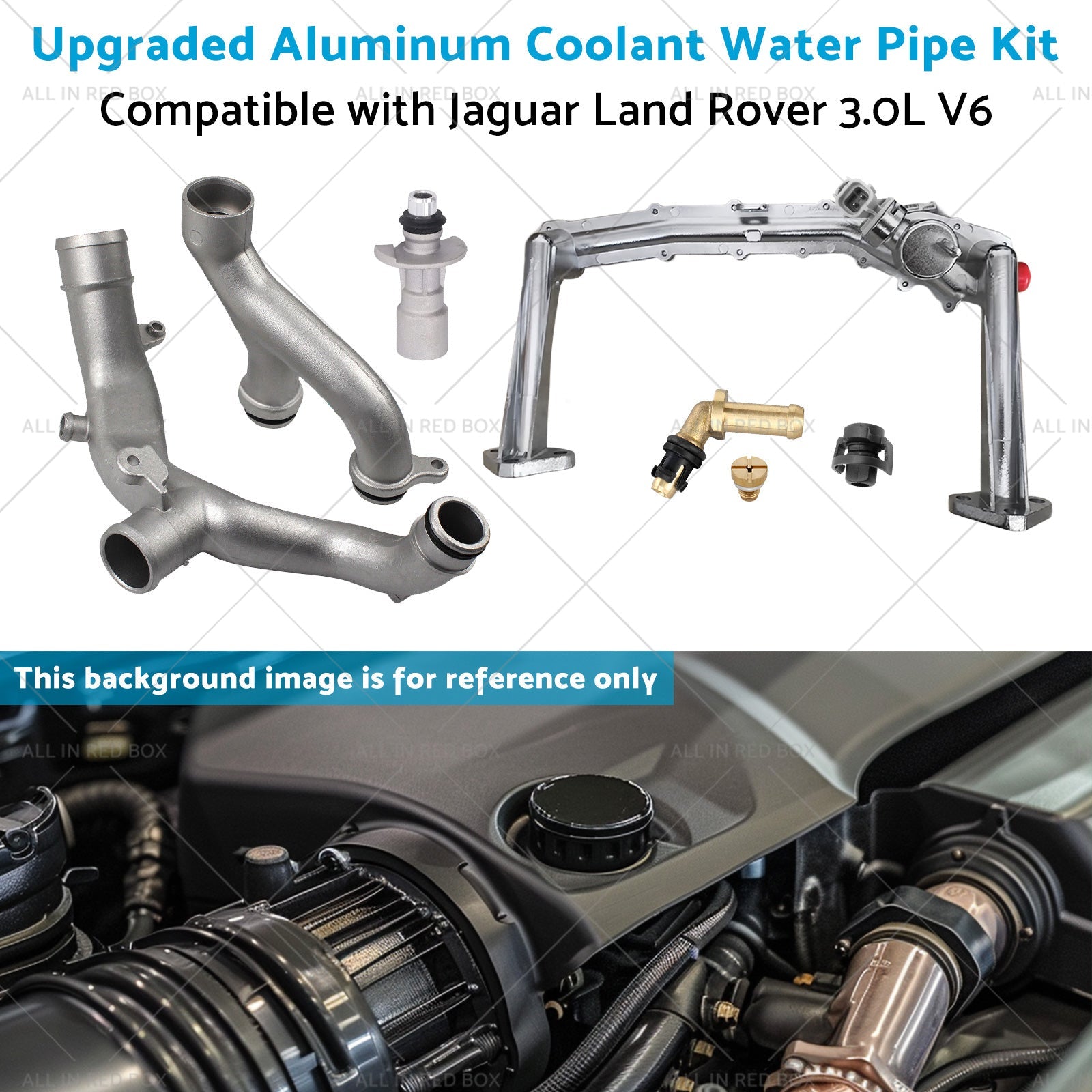 Upgraded Aluminum Coolant Water Pipe Kit Suitable for Jaguar Land Rover 3. 0L V6-4