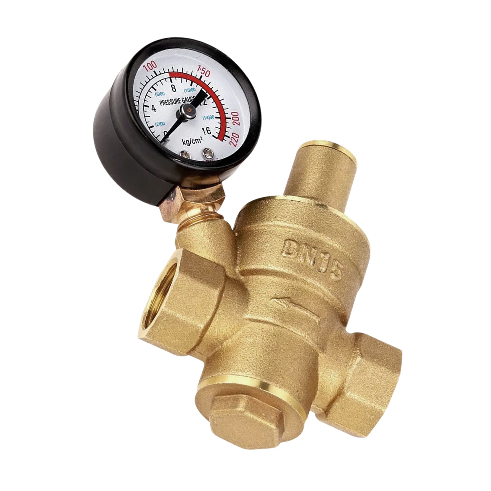DN15/20/25 Brass Adjustable Water Pressure Reducing Valve with Gauge-4