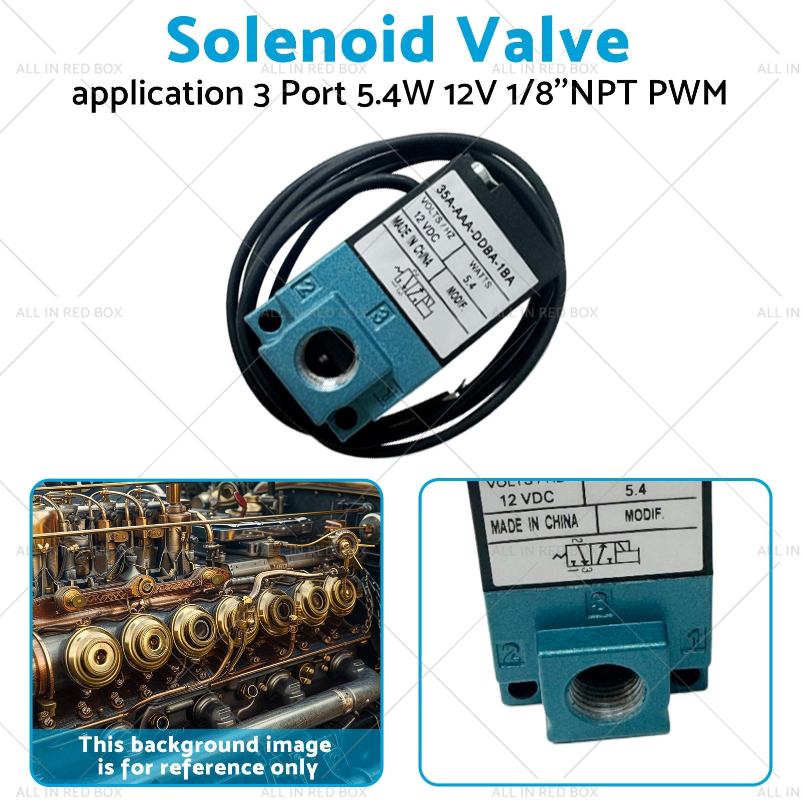 35A-AAA-DDBA-1BA Solenoid Valve application 3 Port 5. 4W 12V 1 or 8''NPT PWM-3