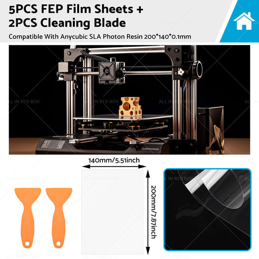 5PCS 3D Printer FEP Film Sheets2PCS Cleaning Blade Suitable For Anycubic Resin-0